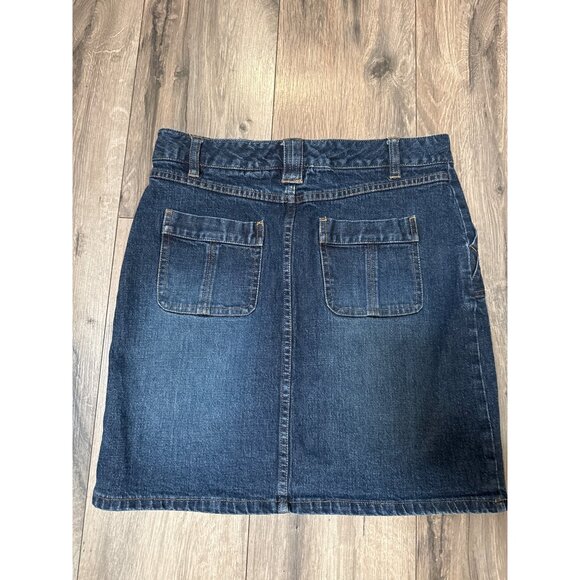 Route 66 Womens Y2K Denim Skirt Dark Wash Utility Pockets Stretch Jean Mini Skir - Picture 7 of 7